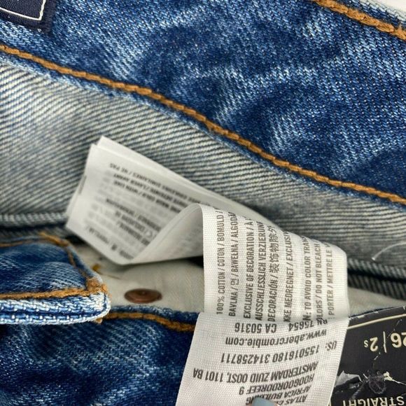 NEW Abercrombie & Fitch Annie High Rise Jeans Size 26 Ankle Straight Crop Blue - Picture 7 of 12